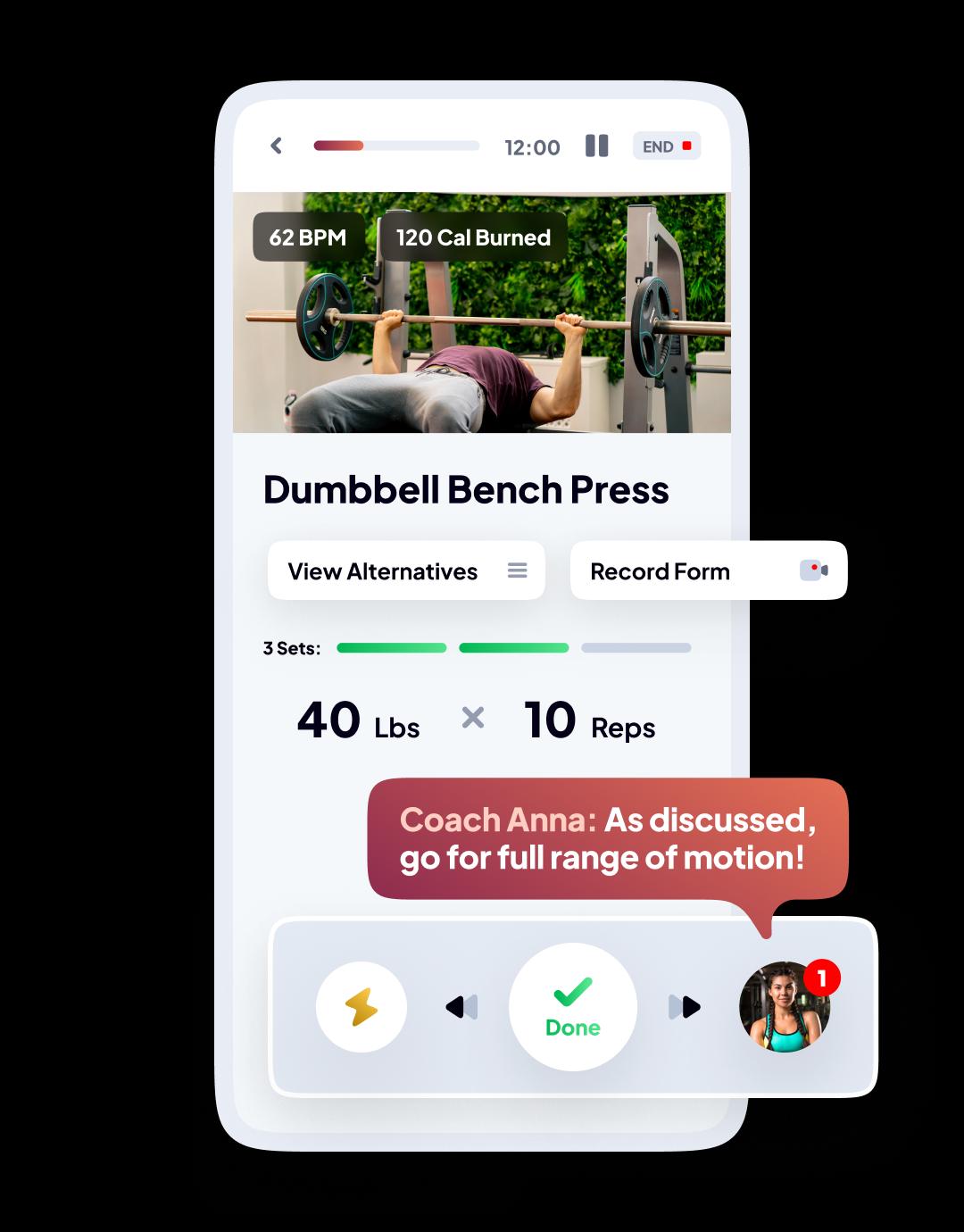 Workouts Phone Screen